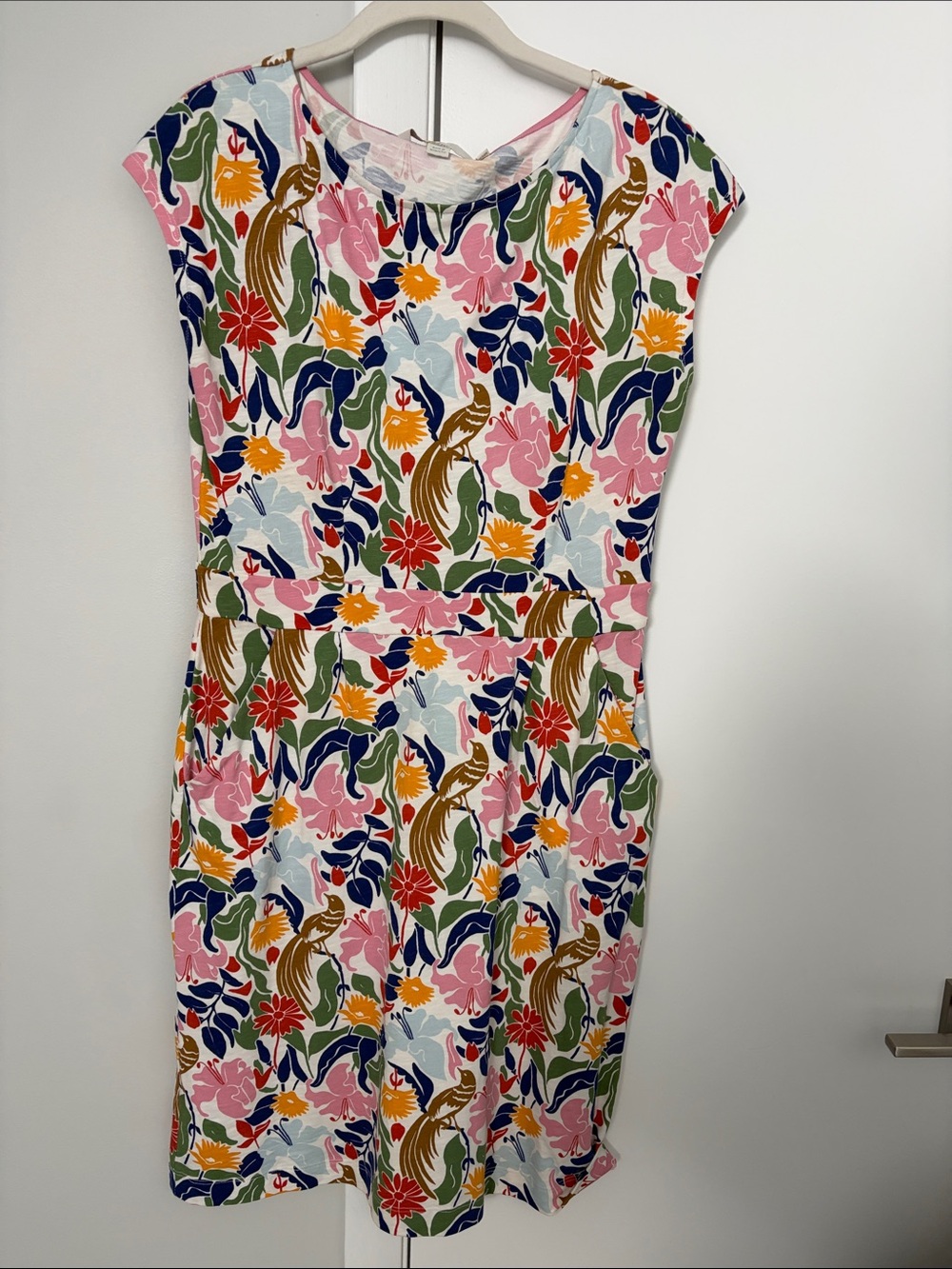 Boden Multicolor Floral Midi Dress - Pink, Green & Blue